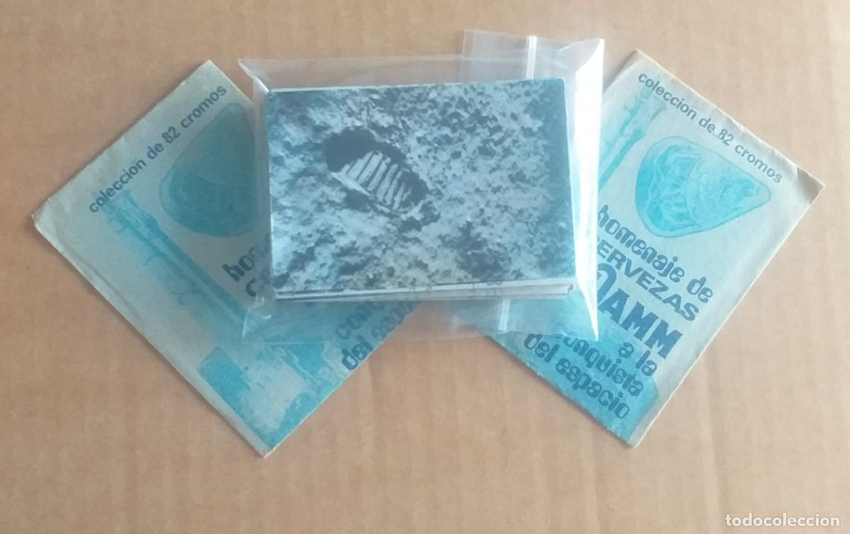 Coleccionismo cromos antiguos: COLECCI&Oacute;N COMPLETA SIN &Aacute;LBUM CON 2 SOBRES NUEVOS A LA CONQUISTA DEL ESPACIO DE CERVEZAS DAMM.