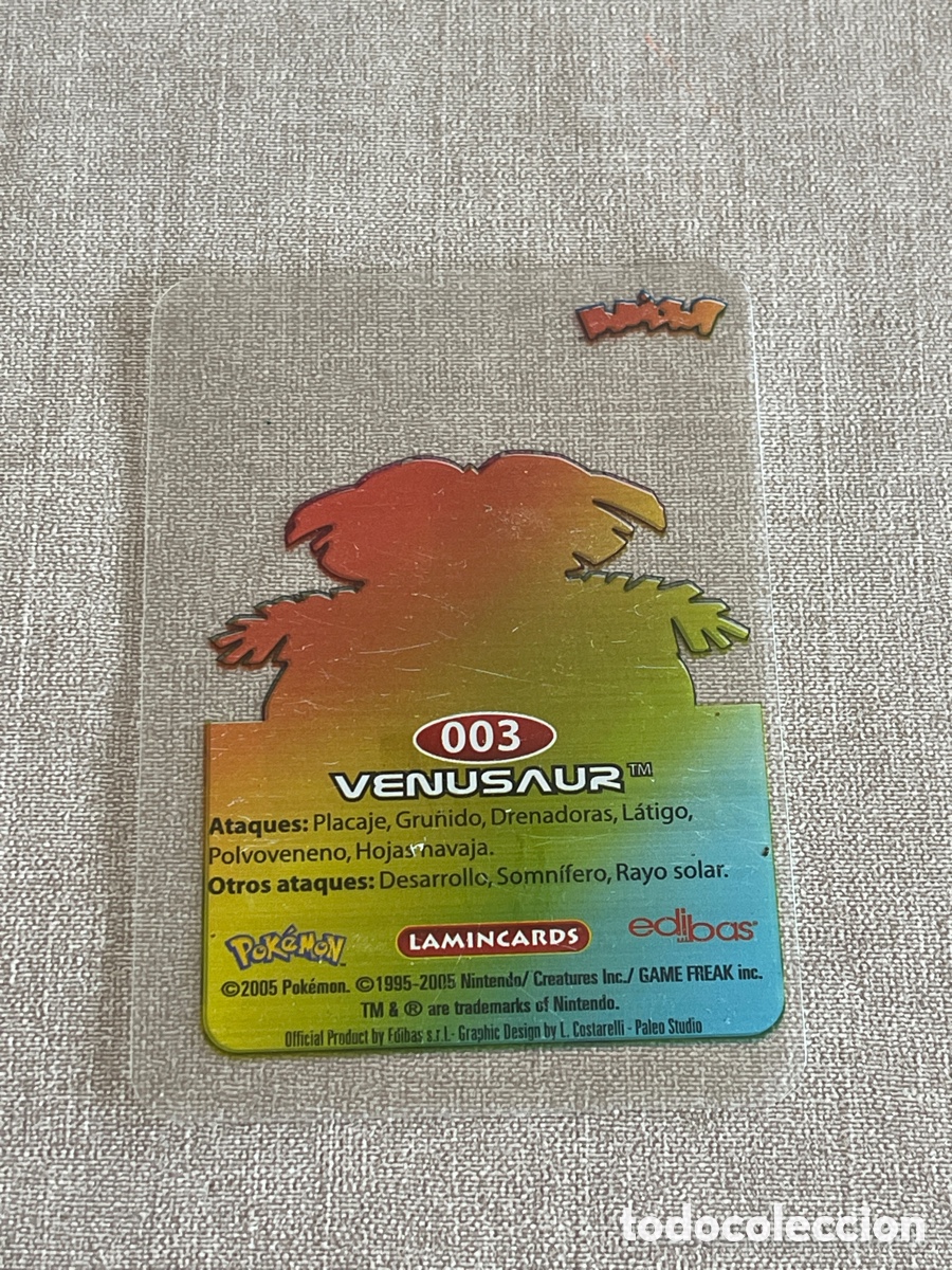 Coleccionismo cromos antiguos: Carta Pok&eacute;mon Venusaur - Foto 2