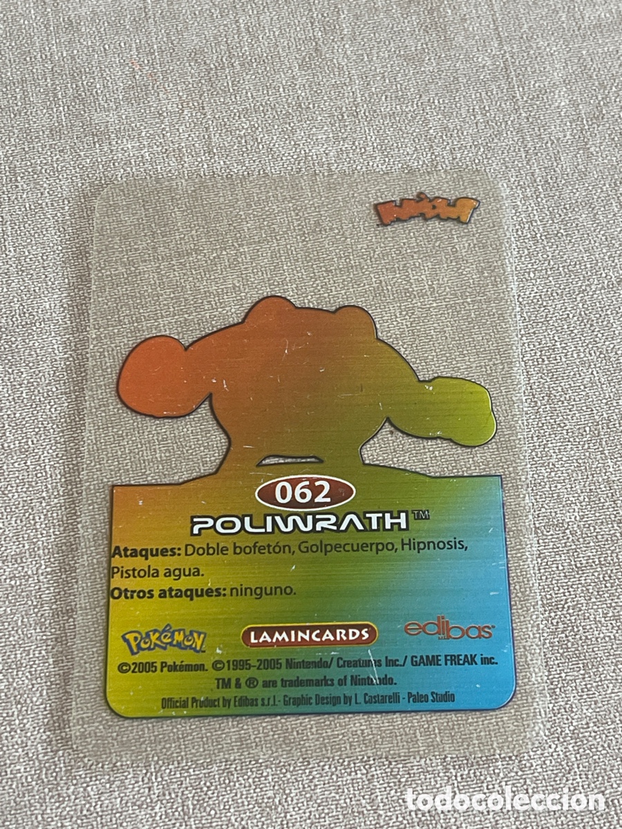 Coleccionismo cromos antiguos: Carta Pok&eacute;mon Poliwarth - Foto 2