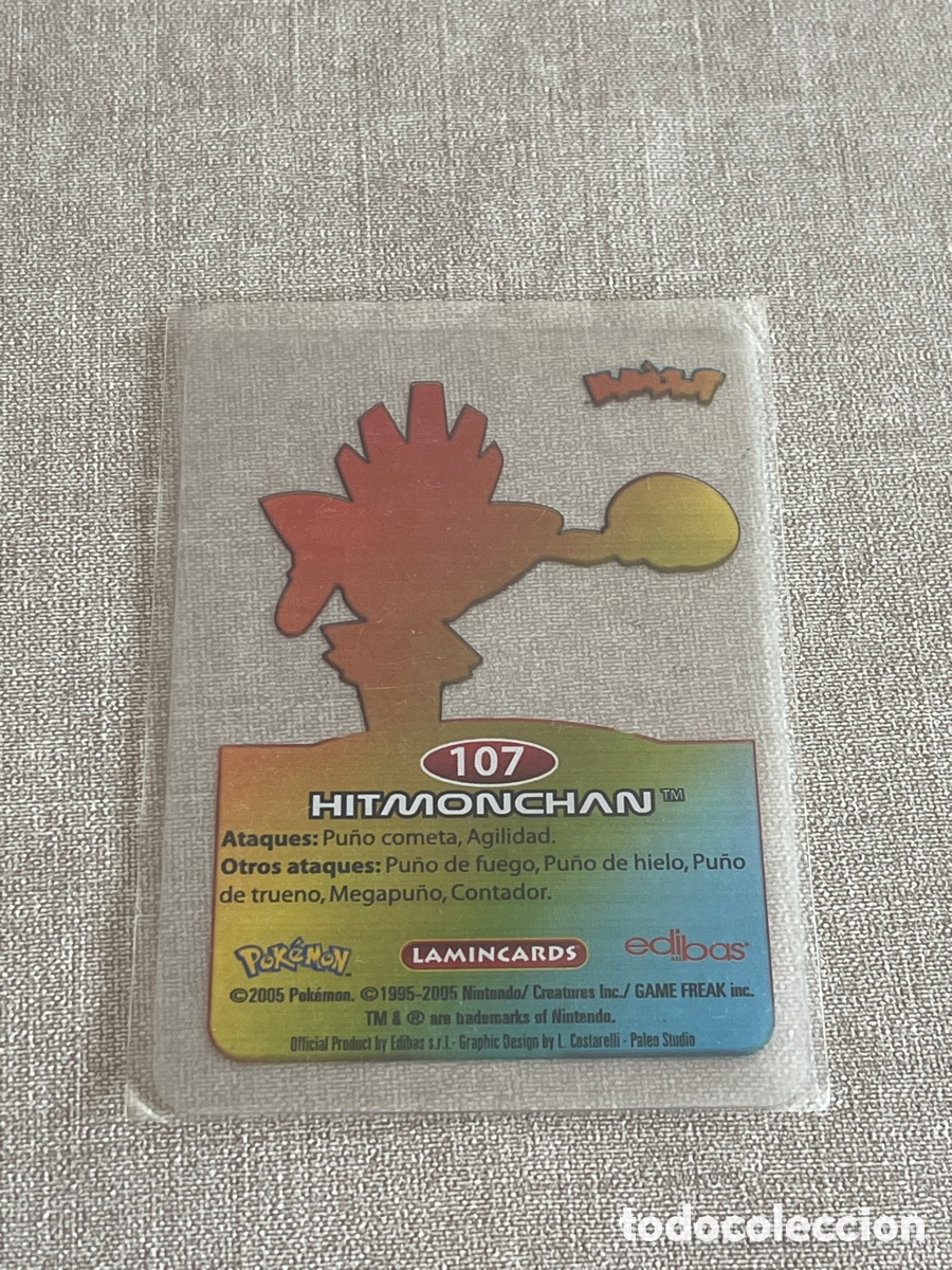 Coleccionismo cromos antiguos: Carta Pok&eacute;mon Hitmonchan - Foto 2