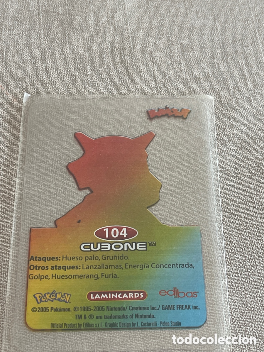 Coleccionismo cromos antiguos: Carta Pok&eacute;mon Cubone - Foto 2