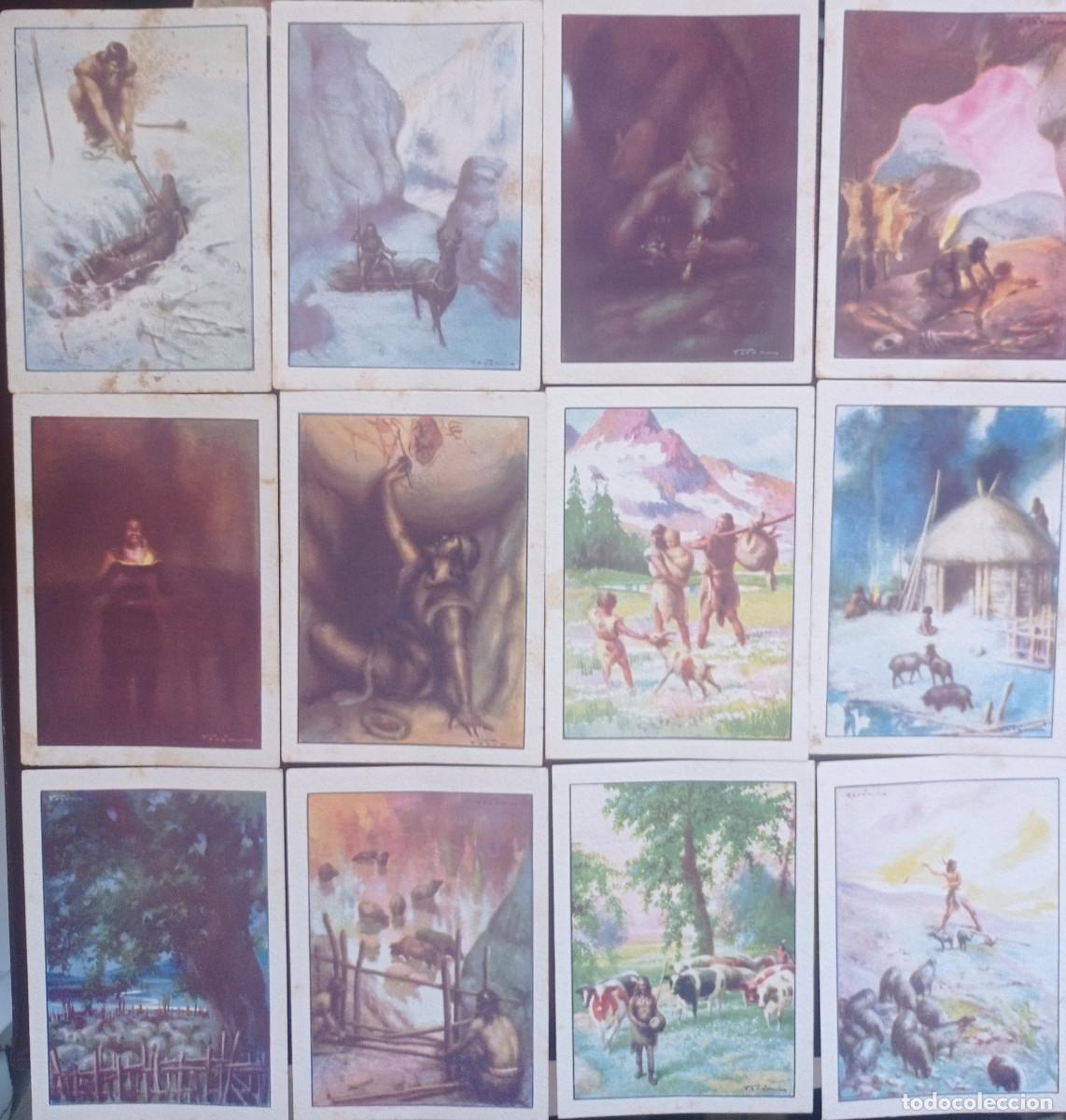 Coleccionismo cromos antiguos: 36 ANTIGUOS CROMOS DE HISTORIA DEL PROGRESO HUMANO CHOCOLATES AMATLLER - Foto 3