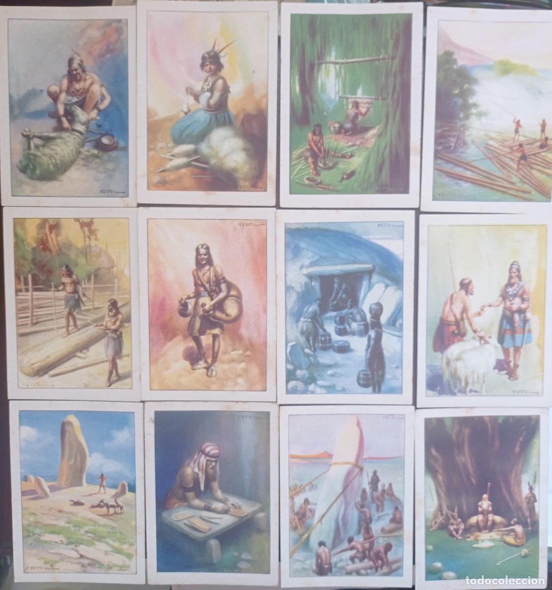 Coleccionismo cromos antiguos: 36 ANTIGUOS CROMOS DE HISTORIA DEL PROGRESO HUMANO CHOCOLATES AMATLLER - Foto 4