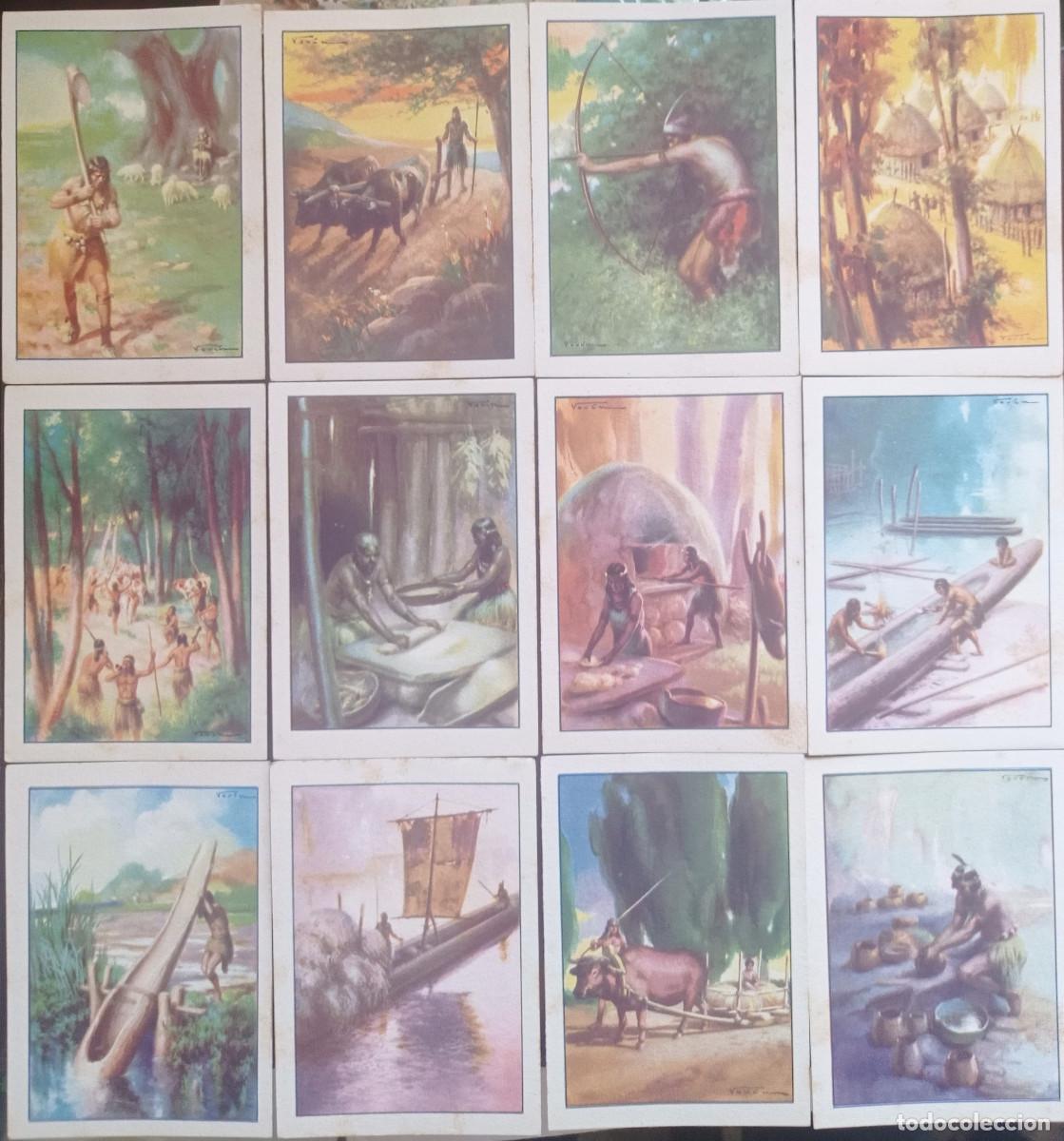 Coleccionismo cromos antiguos: 36 ANTIGUOS CROMOS DE HISTORIA DEL PROGRESO HUMANO CHOCOLATES AMATLLER - Foto 5