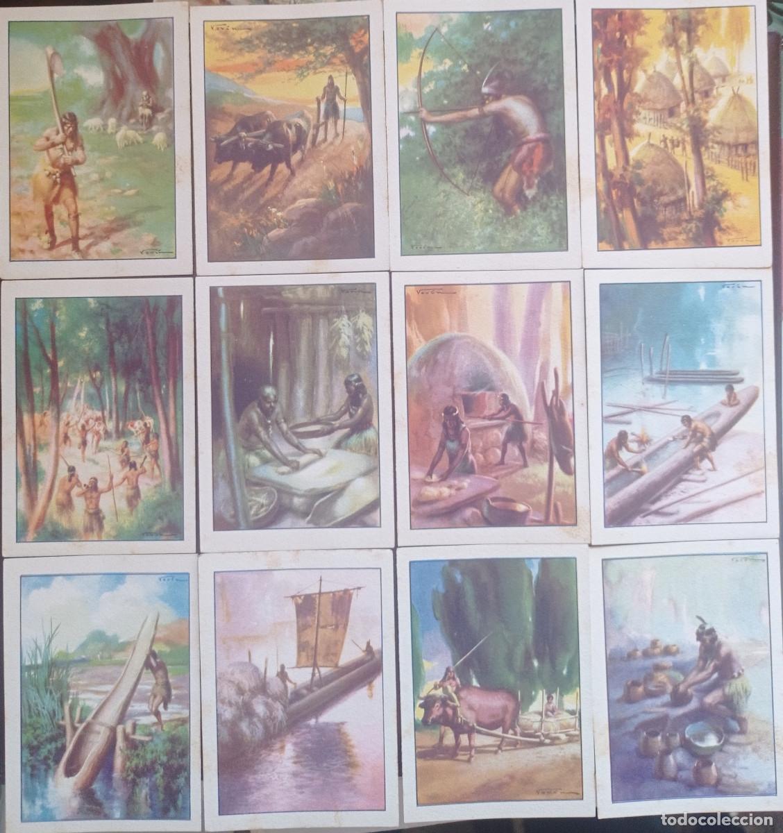 Coleccionismo cromos antiguos: 36 ANTIGUOS CROMOS DE HISTORIA DEL PROGRESO HUMANO CHOCOLATES AMATLLER - Foto 6