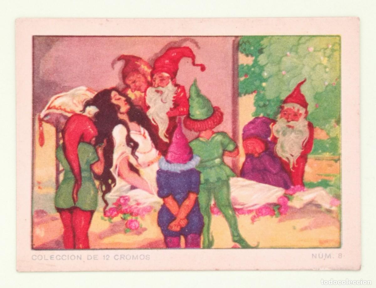 Coleccionismo cromos antiguos: CROMOS &rdquo;CHOCOLATES EVARISTO JUNCOSA&rdquo;. BLANCANIEVES (N&ordm; 8) - Foto 1