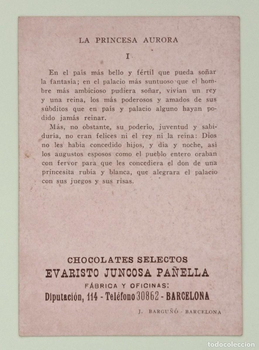 Coleccionismo cromos antiguos: CROMOS &rdquo;CHOCOLATES EVARISTO JUNCOSA&rdquo;. LA PRINCESA AURORA (N&ordm; 1) - Foto 2