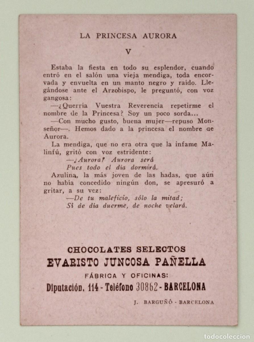 Coleccionismo cromos antiguos: CROMOS &rdquo;CHOCOLATES EVARISTO JUNCOSA&rdquo;. LA PRINCESA AURORA (N&ordm; 5) - Foto 2