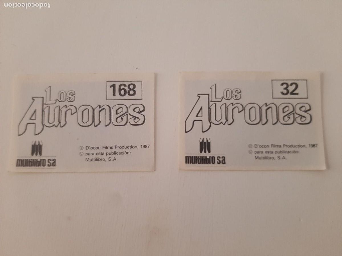 Coleccionismo cromos antiguos: 2 CROMOS AUTOADHESIVOS ALBUM LOS AURONES,MULTILIBRO - Foto 2
