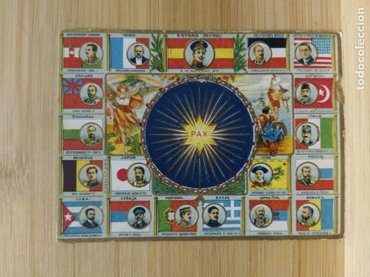 Coleccionismo Cromos antiguos: CONMEMORACION DE LA PAZ UNIVERSAL-RESUMEN ESTADOS EN GUERRA-CROMO MUY ANTIGUO-VER FOTOS-(101.949)