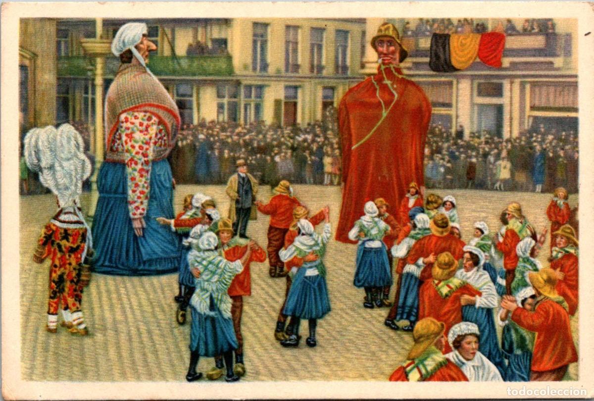 Coleccionismo Cromos antiguos: Cromo - C&ocirc;te d'Or - Folklore Belge - Ostende - Les g&eacute;ants dansent - 120x80mm - Gegants - Gigantes
