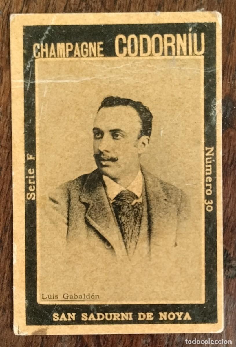 Coleccionismo Cromos antiguos: Cromo - Champagne Codorn&iacute;u - Luis Gabald&oacute;n. Serie F. N&deg; 30. Medalla oro Par&iacute;s 1900