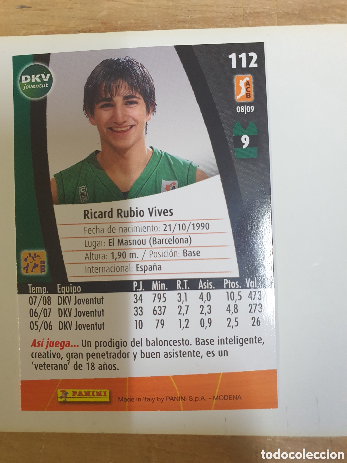 Coleccionismo cromos antiguos: Ricky rubio debut penya acb - Foto 2