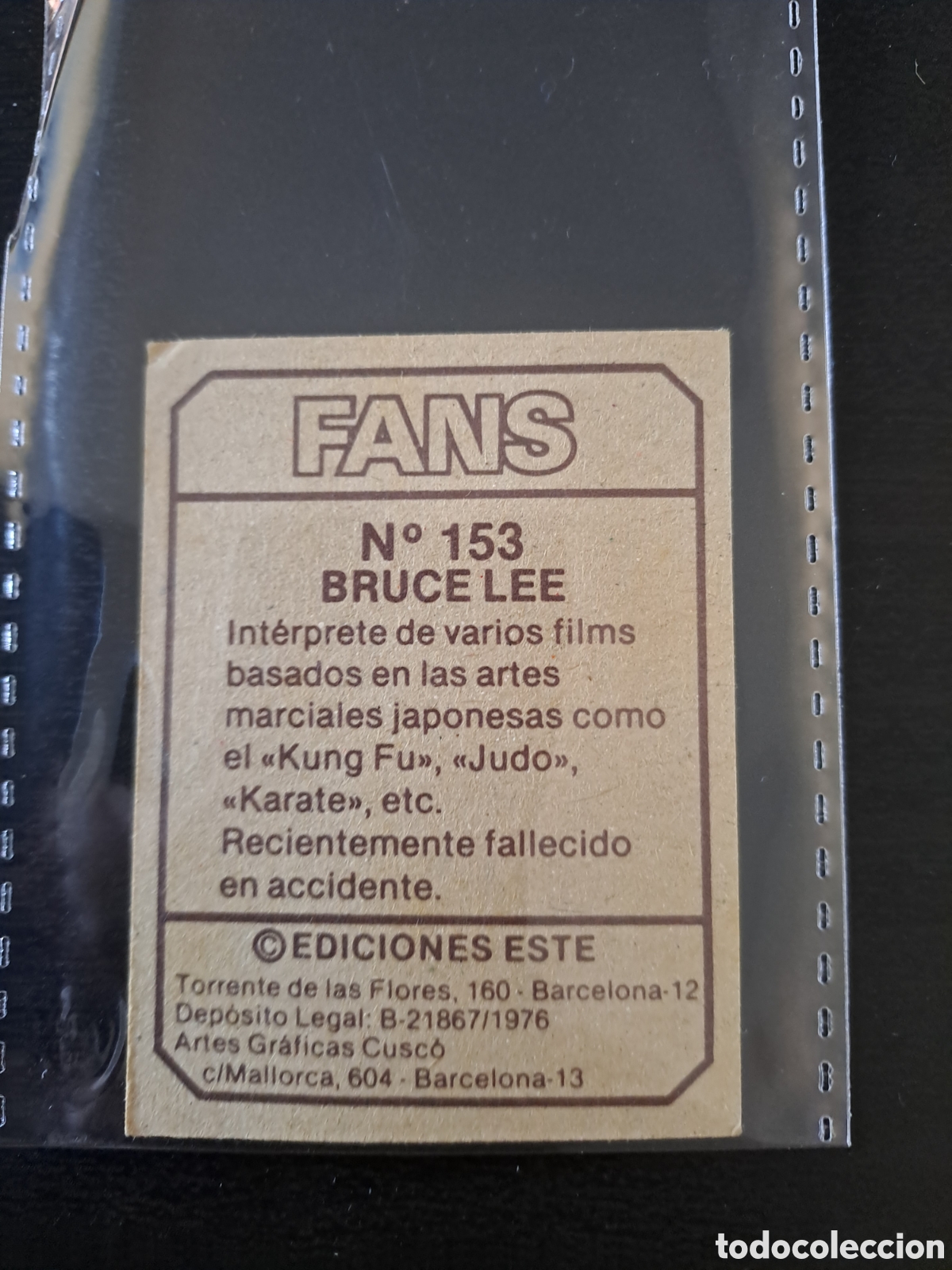 Coleccionismo cromos antiguos: Cromo Fans Bruce Lee - Foto 2