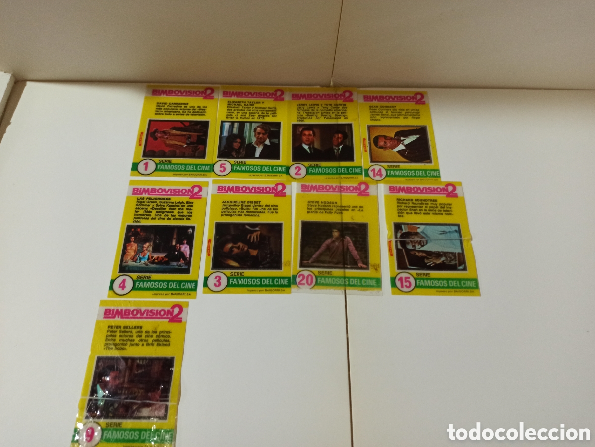 Coleccionismo cromos antiguos: Cromos famosos de cine bimbovision