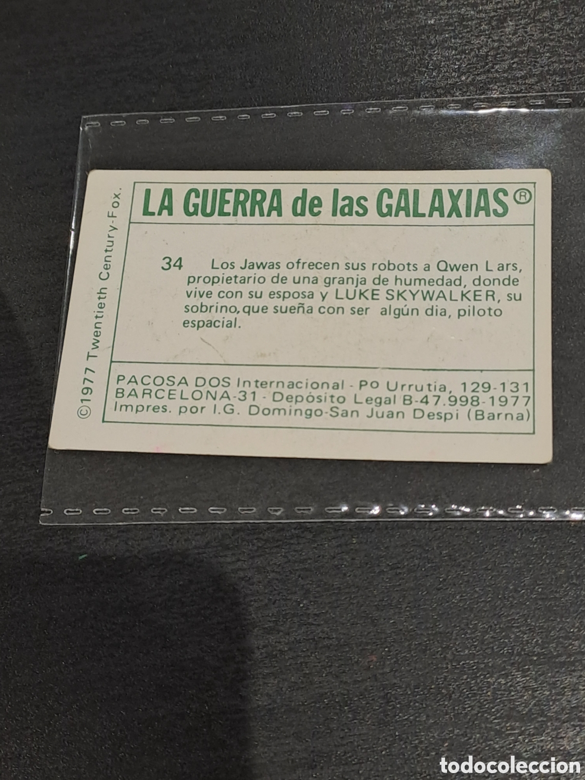 Coleccionismo cromos antiguos: Luke skywalker star wars cromo 1977 - Foto 2