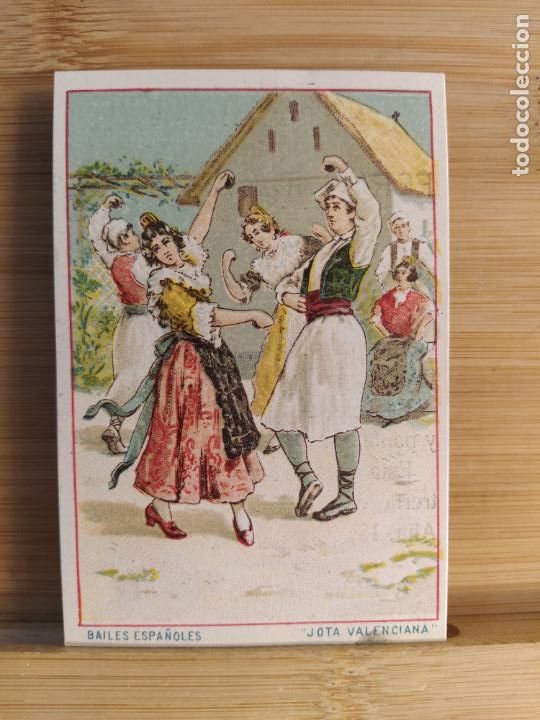 Coleccionismo Cromos antiguos: BAILES ESPA&Ntilde;OLES-JOTA VALENCIANA-SASTRERIA DE FERNANDEZ E HIJO-CROMO ANTIGUO-VER FOTOS-(105.366)