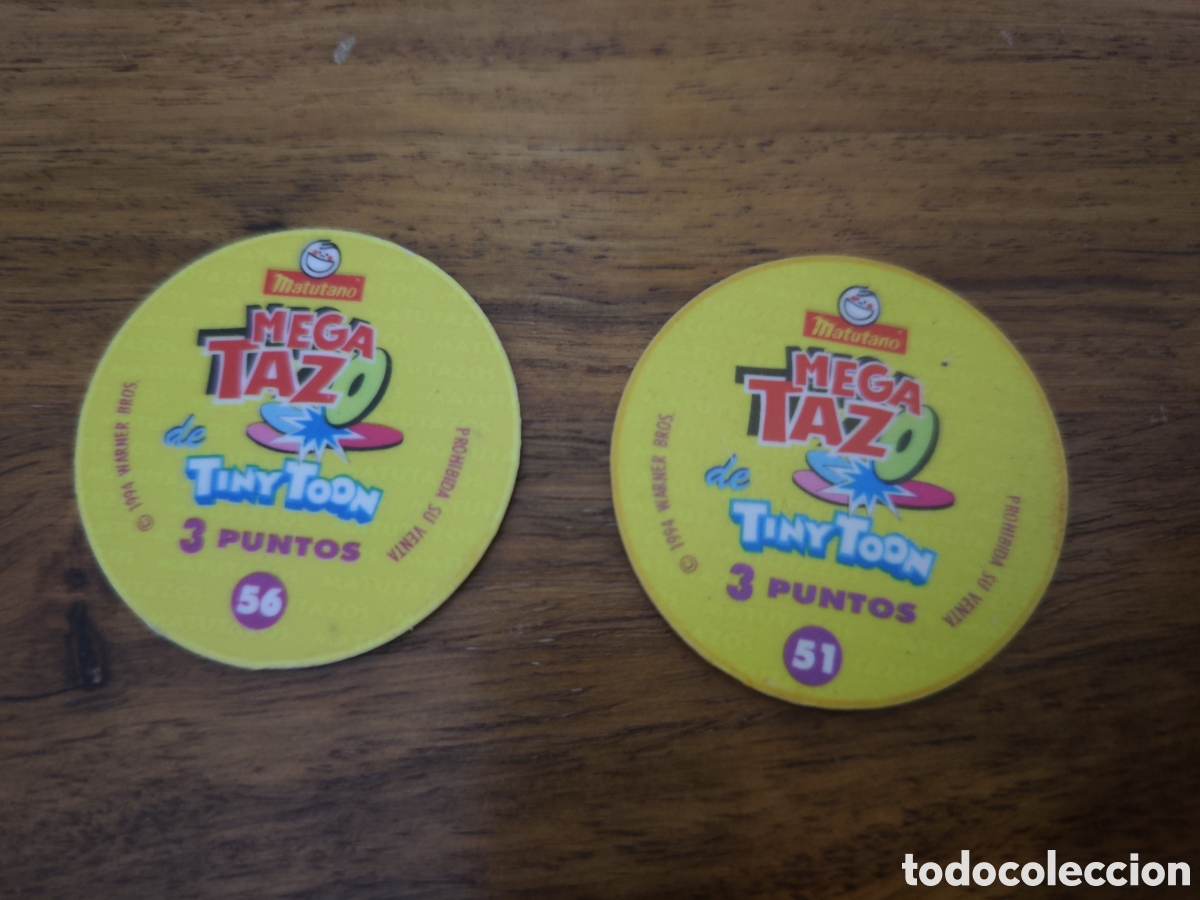 Coleccionismo cromos antiguos: 2 Mega Tazos Tiny Toon matutano - Foto 2