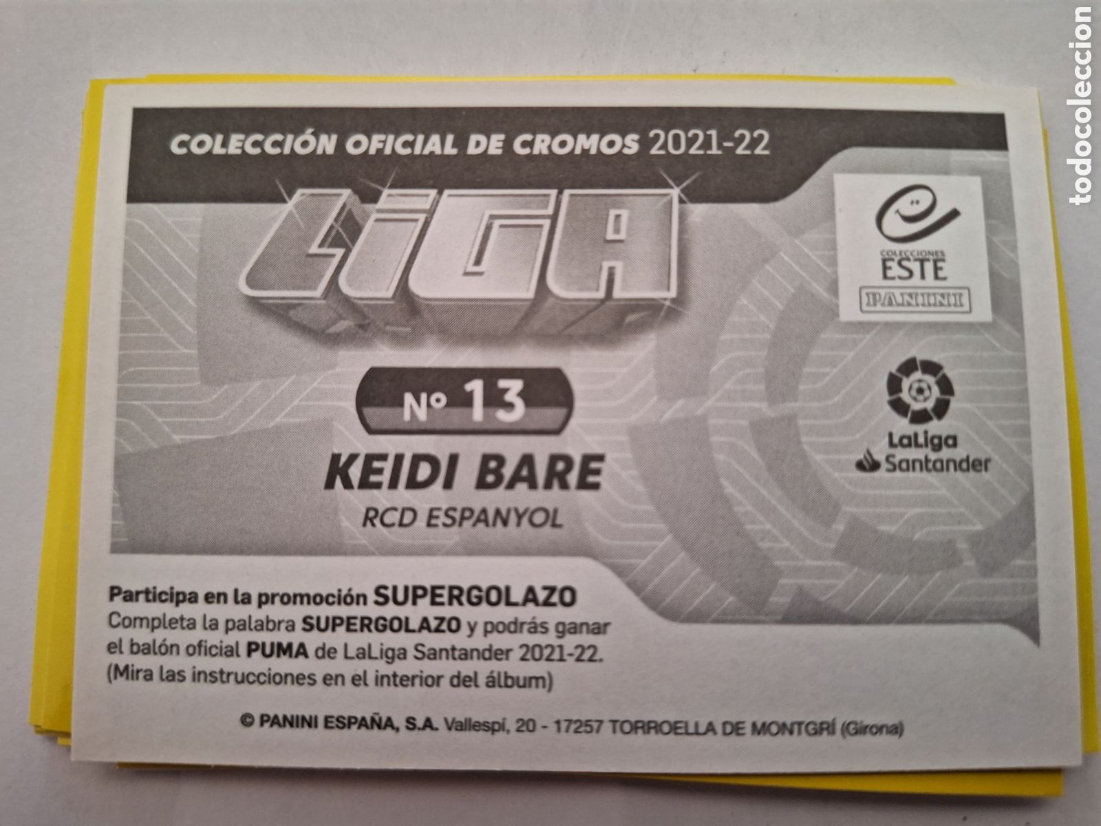 Coleccionismo cromos antiguos: Espanyol - 2021 - 22 - Keidi Bare - Nunca pegado - Foto 2