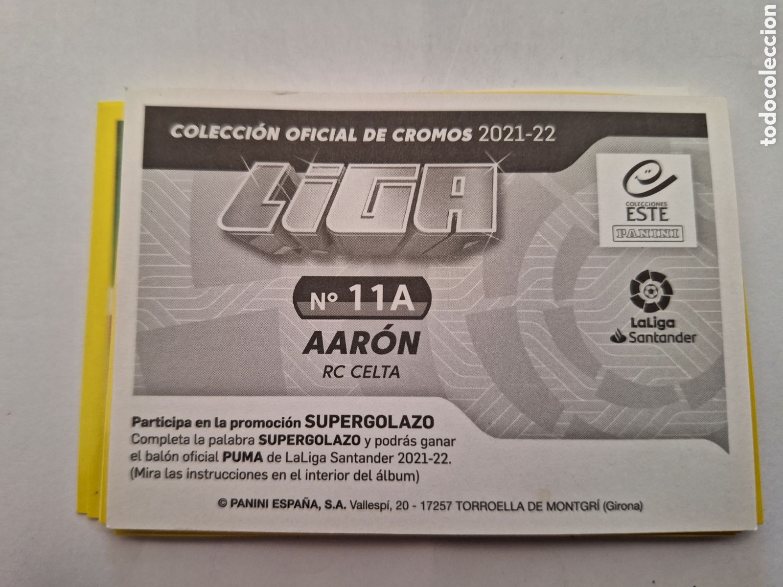 Coleccionismo cromos antiguos: Celta - 2021 - 22 - Aar&oacute;n - Nunca pegado - Foto 2