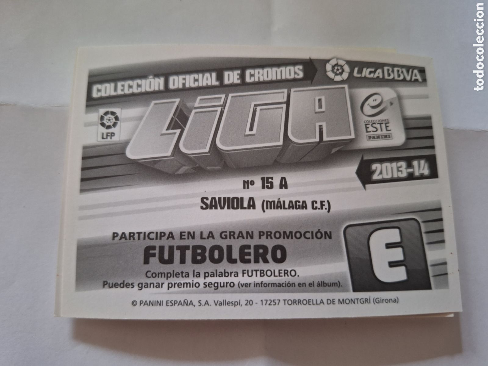 Coleccionismo cromos antiguos: Malaga - 2013-2014 Saviola - Nunca pegado - Foto 2