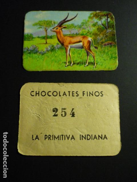 Coleccionismo Cromos antiguos: GIJON ASTURIAS CHOCOLATES FINOS LA PRIMITIVA INDIANA ANTIGUO CROMO A&Ntilde;OS 30 40