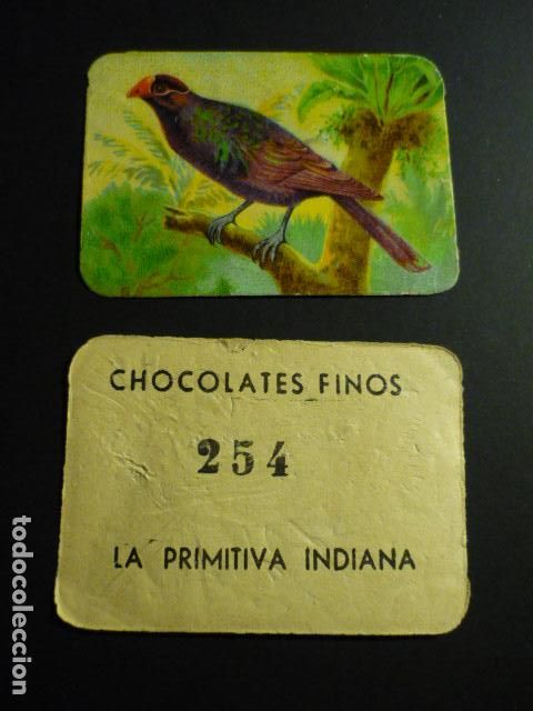 Collectable Antique Stickers: GIJON ASTURIAS CHOCOLATES FINOS LA PRIMITIVA INDIANA ANTIGUO CROMO A&Ntilde;OS 30 40