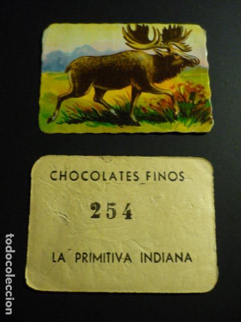 Collectionnisme Cartes &agrave; collectionner anciennes: GIJON ASTURIAS CHOCOLATES FINOS LA PRIMITIVA INDIANA ANTIGUO CROMO A&Ntilde;OS 30 40