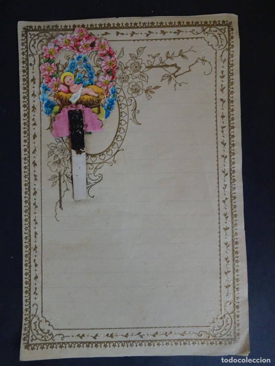 Colecionismo Cromos antigos: HOJA CON CROMO TROQUELADO PARA CARTA DE FELICITACI&Oacute;N , VER FOTOS