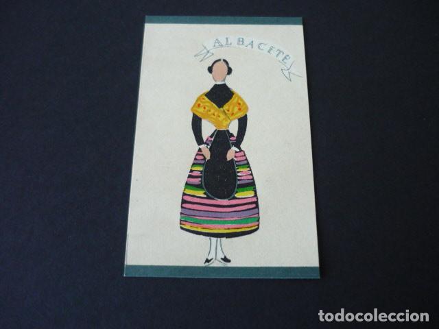 Coleccionismo Cromos antiguos: ALBACETE MUJER TRAJE TIPICO ANTIGUO CROMO 6 X 9 CMTS