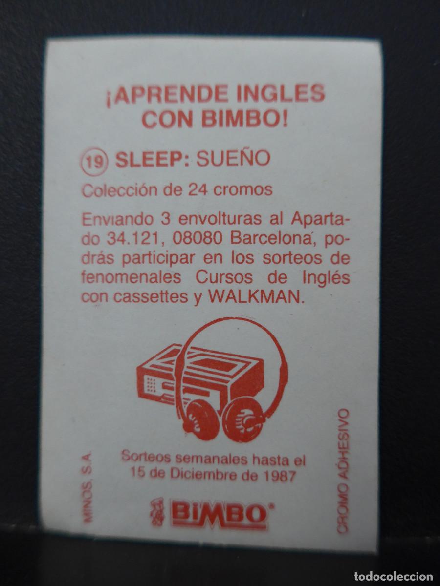 Coleccionismo cromos antiguos: CROMO APRENDE INGLES CON BIMBO SLEEP - Foto 2