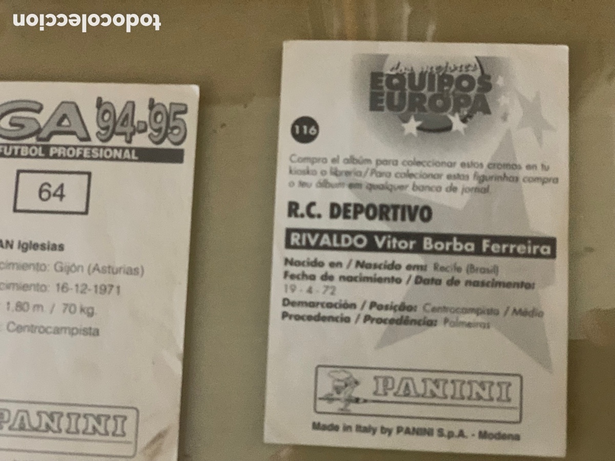 Coleccionismo cromos antiguos: Cromos Rivaldo, Stoichkov - Foto 3
