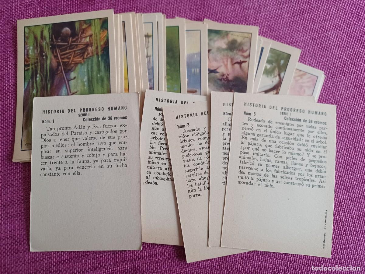 Coleccionismo cromos antiguos: HISTORIA DEL PROGRESO HUMANO. SERIE I. CON N&Uacute;M. 1 VARIANTE! COMPLETA! - Foto 2