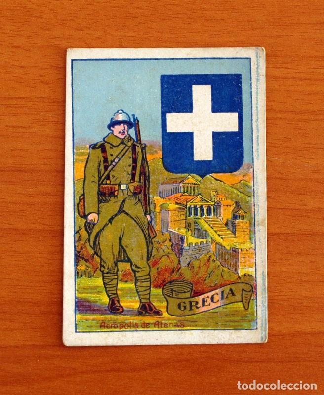 Coleccionismo cromos antiguos: Escudos, Uniformes y Edificios Nacionales - N&ordm; 21 Grecia - Chocolates Torras - Foto 1