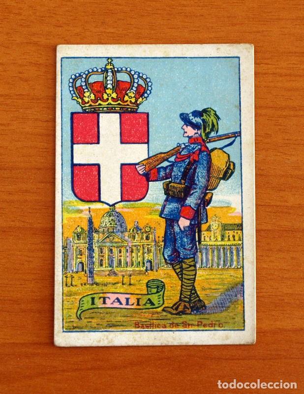 Coleccionismo cromos antiguos: Escudos, Uniformes y Edificios Nacionales - N&ordm; 27 Italia - Chocolates Torras - Foto 1