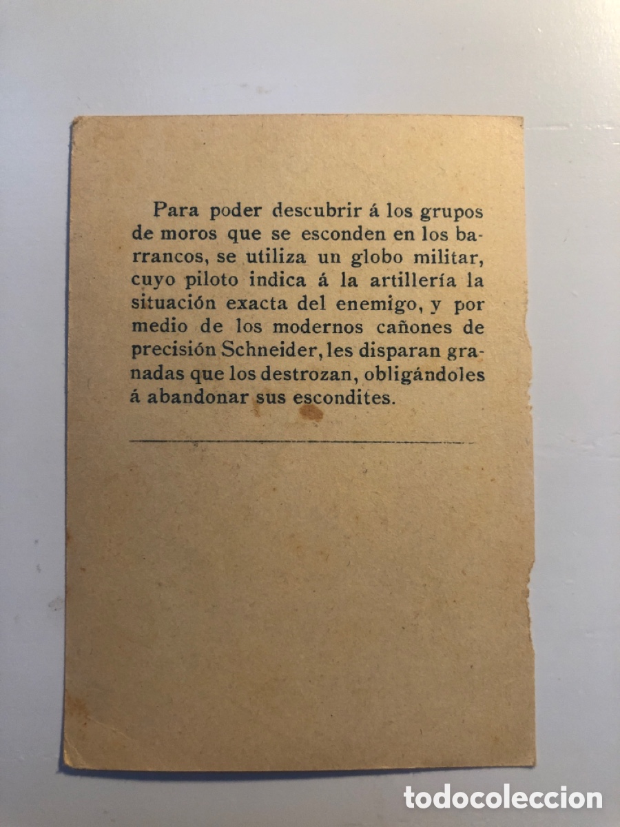 Coleccionismo cromos antiguos: EPISODIOS DE LA GUERRA DE MELILLA,N&Uacute;MERO 11 - Foto 2