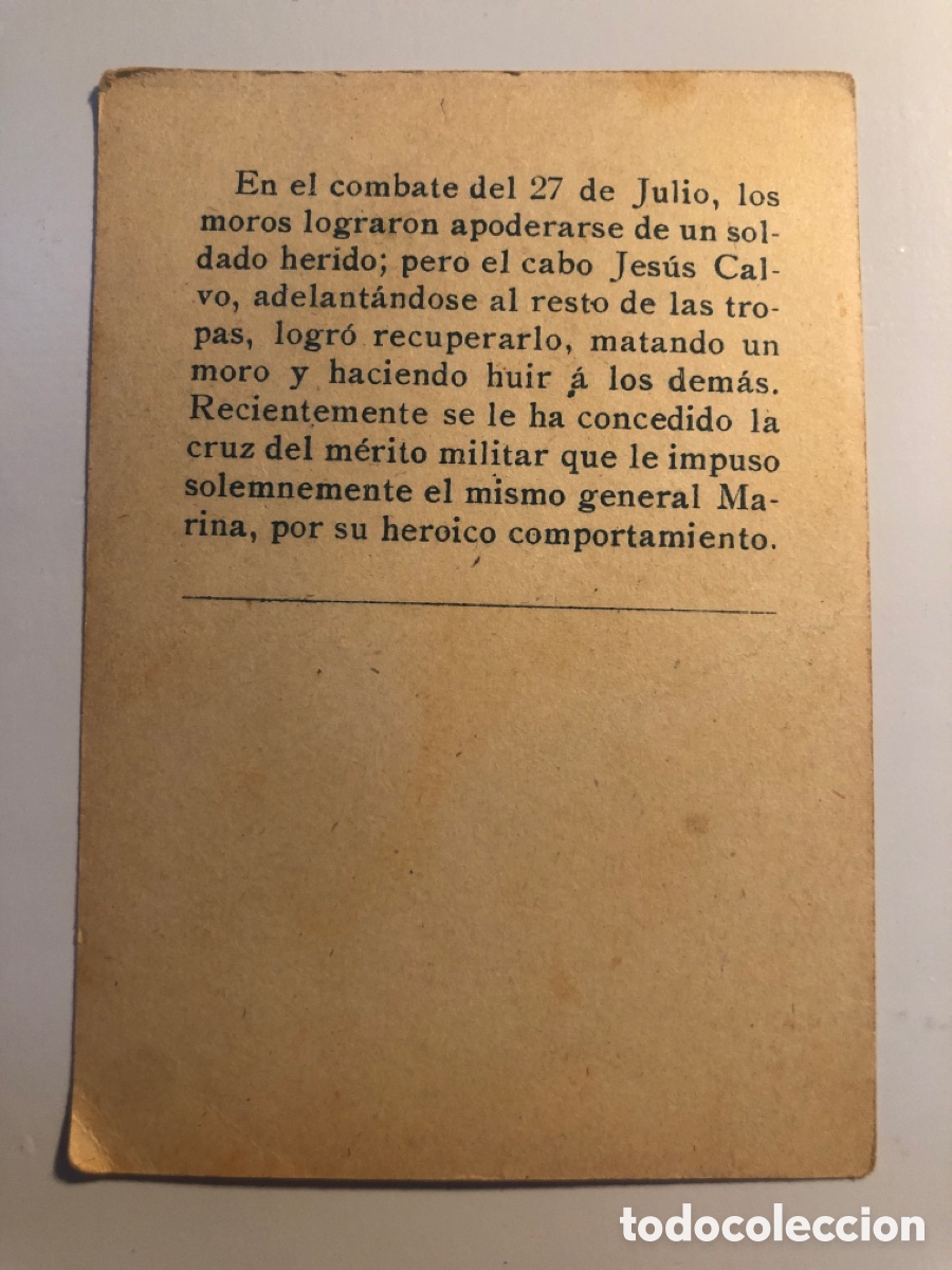 Coleccionismo cromos antiguos: EPISODIOS DE LA GUERRA DE MELILLA,N&Uacute;MERO 10 - Foto 2