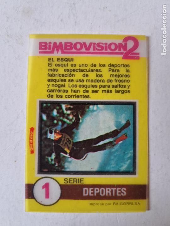 Coleccionismo Cromos antiguos: XX BIMBOVISION 2 DEPORTES 1 EL ESQUI