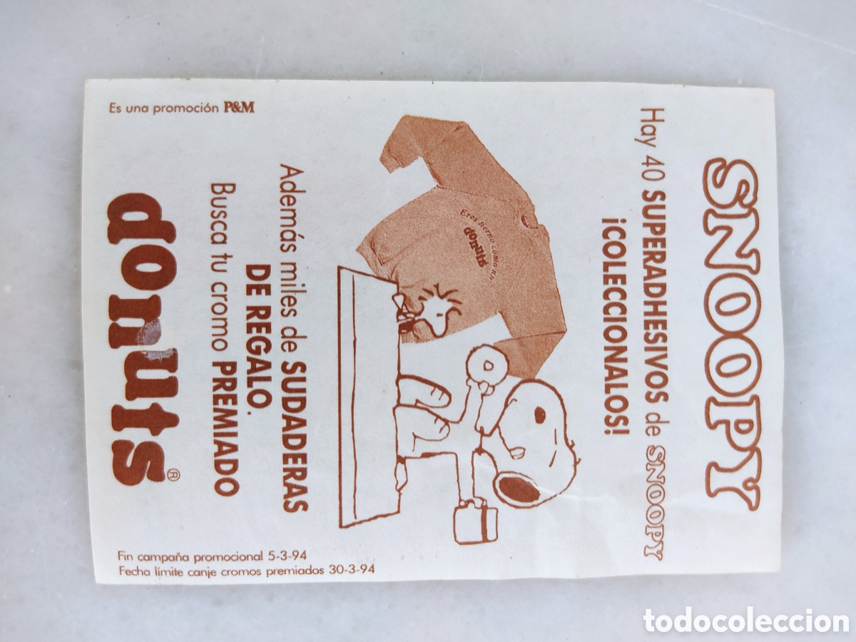 Coleccionismo cromos antiguos: cromo donuts snoopy no se muevan - Foto 2