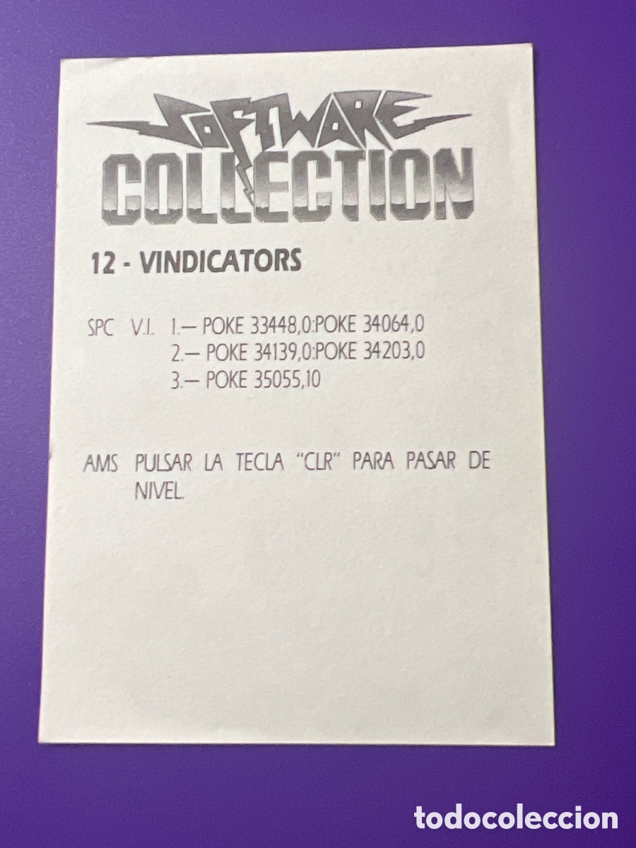 Coleccionismo cromos antiguos: C5407. CROMO SOFTWARE COLLECTION 12 VINDICATORS ERBE - Foto 2