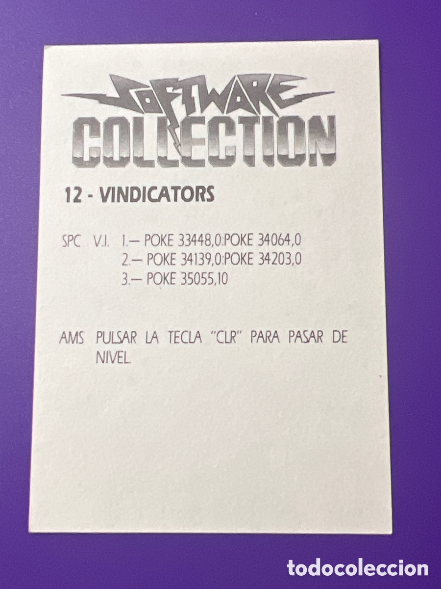 Coleccionismo cromos antiguos: C5410. CROMO SOFTWARE COLLECTION 12 VINDICATORS ERBE - Foto 2