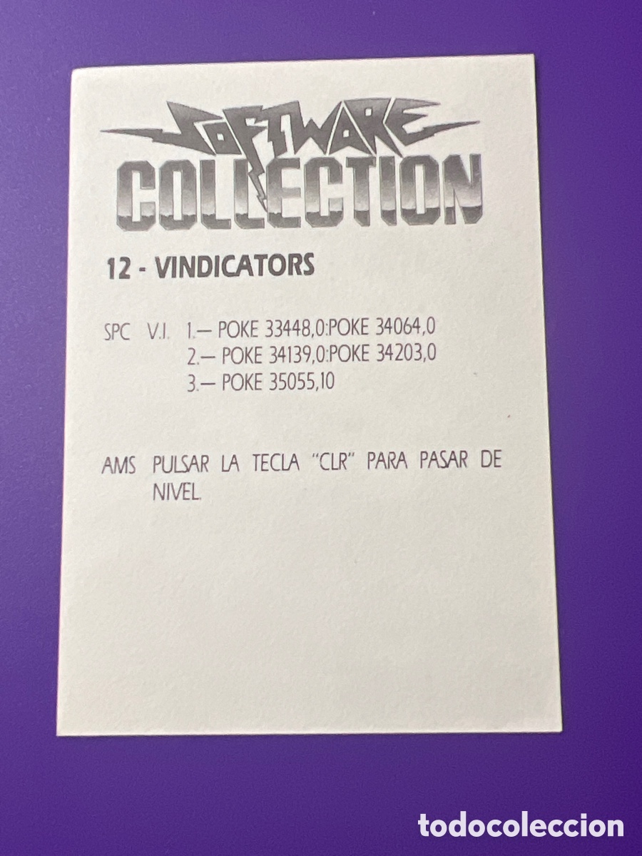 Coleccionismo cromos antiguos: C5411. CROMO SOFTWARE COLLECTION 12 VINDICATORS ERBE - Foto 2