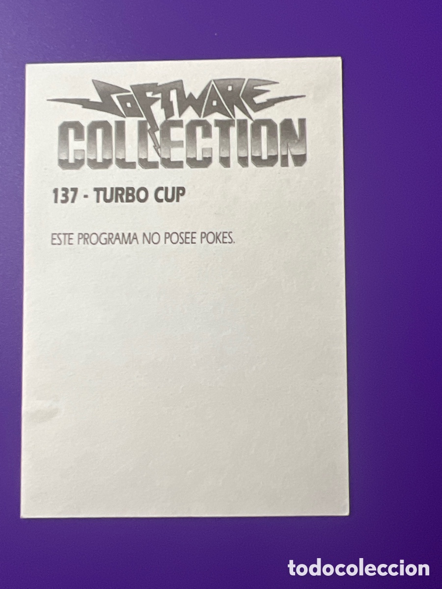 Coleccionismo cromos antiguos: C5480. SOFTWARE COLLECTION - 137 TURBO CUP (NUNCA PEGADO ) - Foto 2