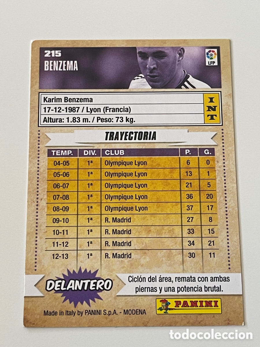 Coleccionismo cromos antiguos: Benzema 215 MGK 13-14 - Foto 2