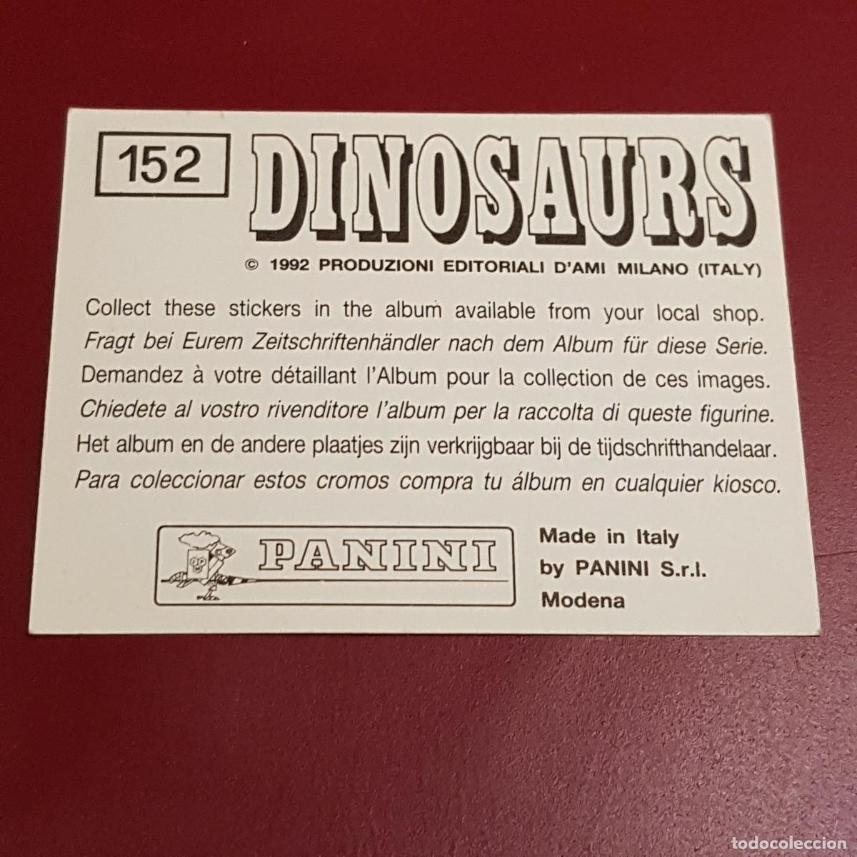 Coleccionismo cromos antiguos: PANINI - DINOSAURS - 1992 - 92 - 152 - NUNCA PEGADO - Foto 2