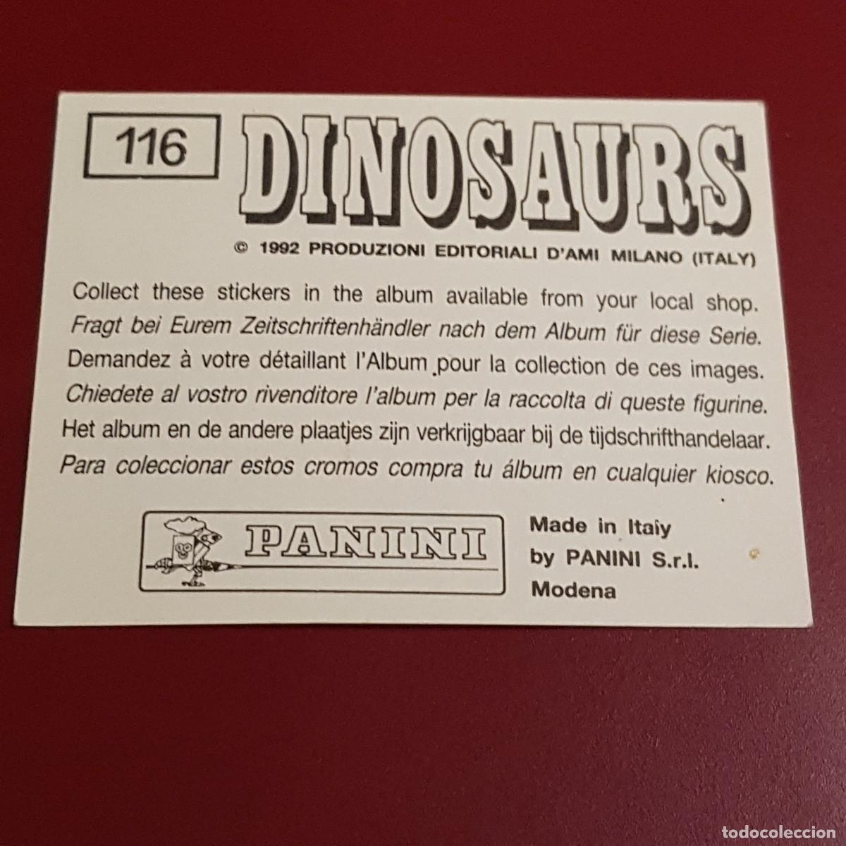 Coleccionismo cromos antiguos: PANINI - DINOSAURS - 1992 - 92 - 116 - NUNCA PEGADO - Foto 2