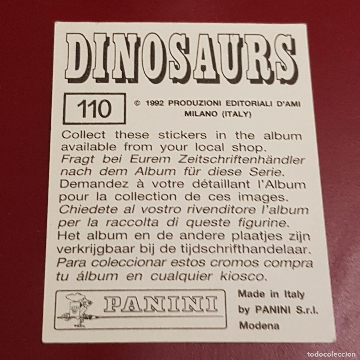 Coleccionismo cromos antiguos: PANINI - DINOSAURS - 1992 - 92 - 110 - NUNCA PEGADO - Foto 2