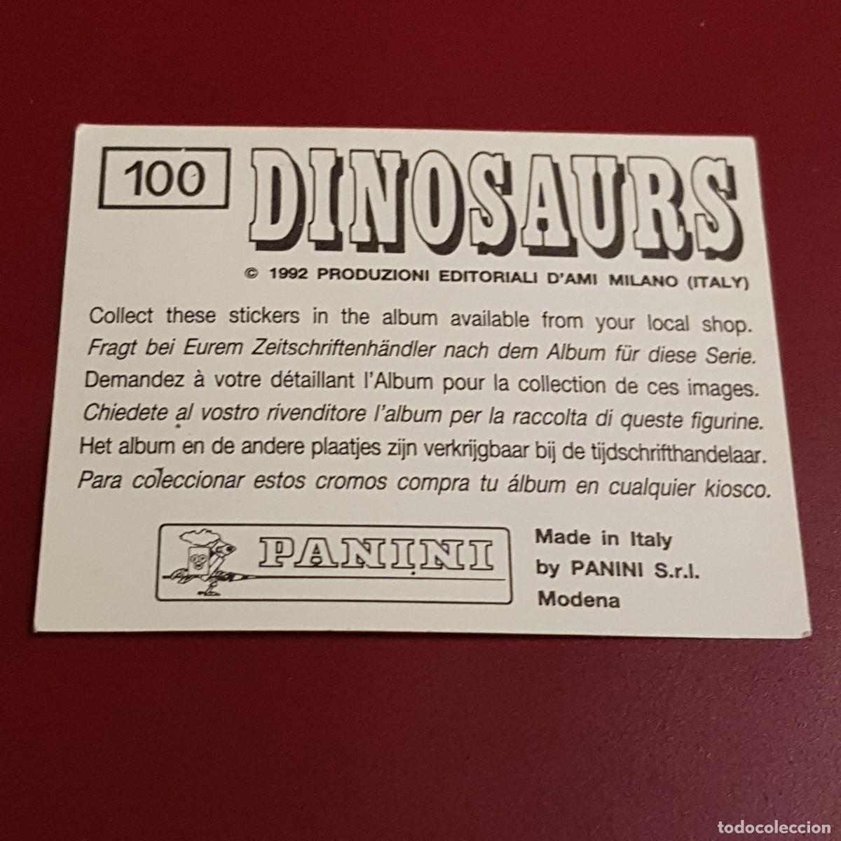 Coleccionismo cromos antiguos: PANINI - DINOSAURS - 1992 - 92 - 100 - NUNCA PEGADO - Foto 2