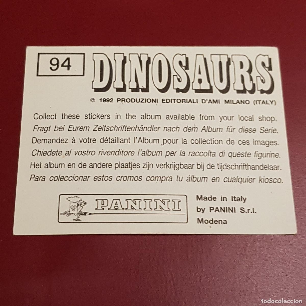 Coleccionismo cromos antiguos: PANINI - DINOSAURS - 1992 - 92 - 94 - NUNCA PEGADO - Foto 2