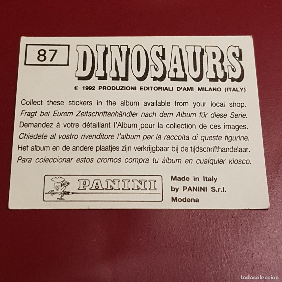 Coleccionismo cromos antiguos: PANINI - DINOSAURS - 1992 - 92 - 87 - NUNCA PEGADO - Foto 2